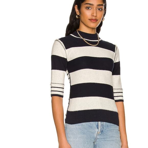 Free People Raleigh Tee in Navy Combo XS NWT - Picture 2 of 4